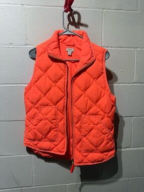 J. Crew Quilted Bright Orange Puffer Vest